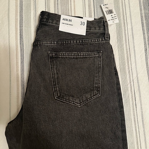 New Agolde Charcoal low Slug Baggy-New With Tags - Picture 2 of 3